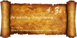 Aradszky Zsuzsanna névjegykártya