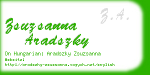 zsuzsanna aradszky business card